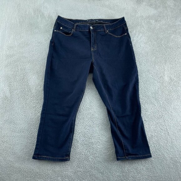 Womens Tahari Dark Wash Denim Jeans Size 18W Cotton Blend 4460 - Picture 1 of 10